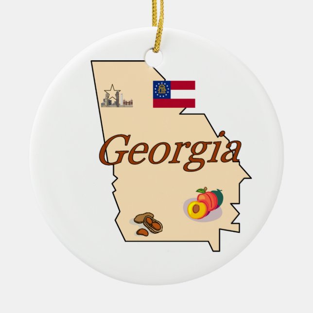 Ornamento del árbol de navidad de Georgia (Frente)