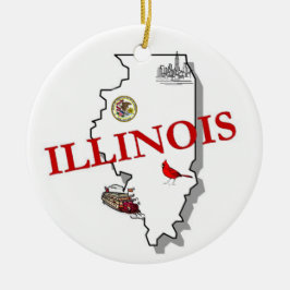 Ornamento del árbol de navidad de Illinois