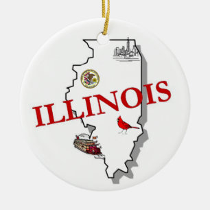 Ornamento del árbol de navidad de Illinois