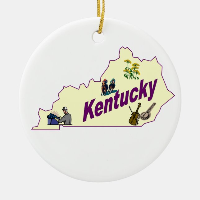 Ornamento del árbol de navidad de Kentucky (Frente)