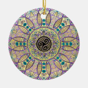 Ornamento del árbol de navidad de la mandala de