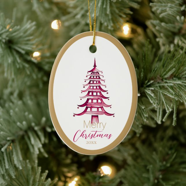 Ornamento del árbol de Navidad de la Pagoda Roja (Árbol)