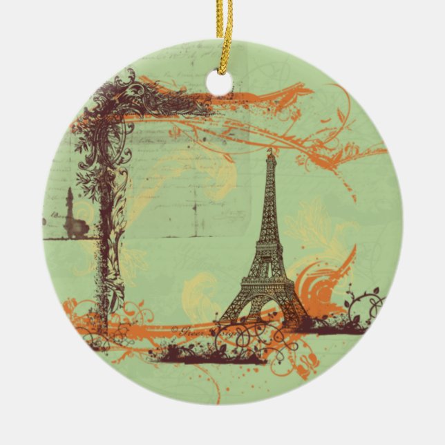 Ornamento del árbol de Navidad de la Torre Eiffel (Frente)