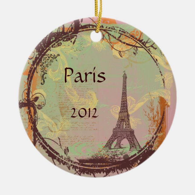 Ornamento del árbol de Navidad de la Torre Eiffel (Frente)