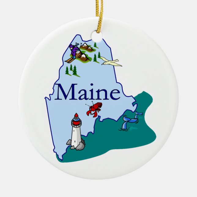 Ornamento del árbol de navidad de Maine (Frente)