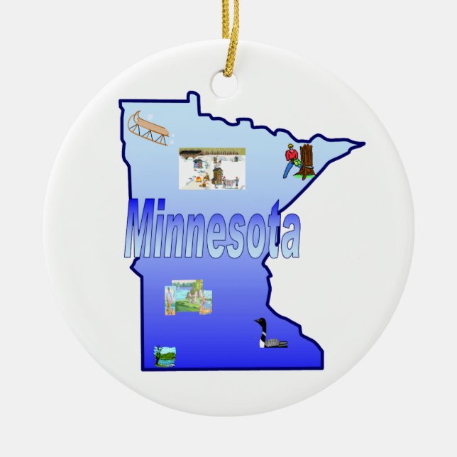 Ornamento del árbol de navidad de Minnesota (Frente)