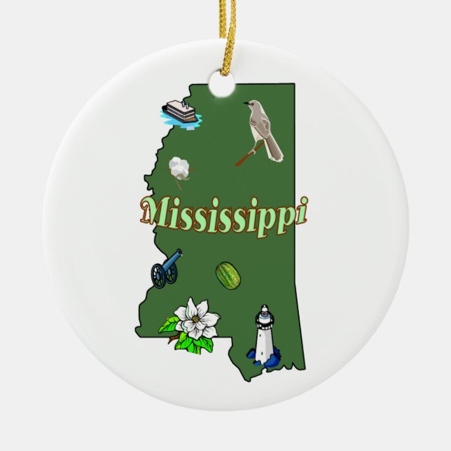 Ornamento del árbol de navidad de Mississippi (Frente)