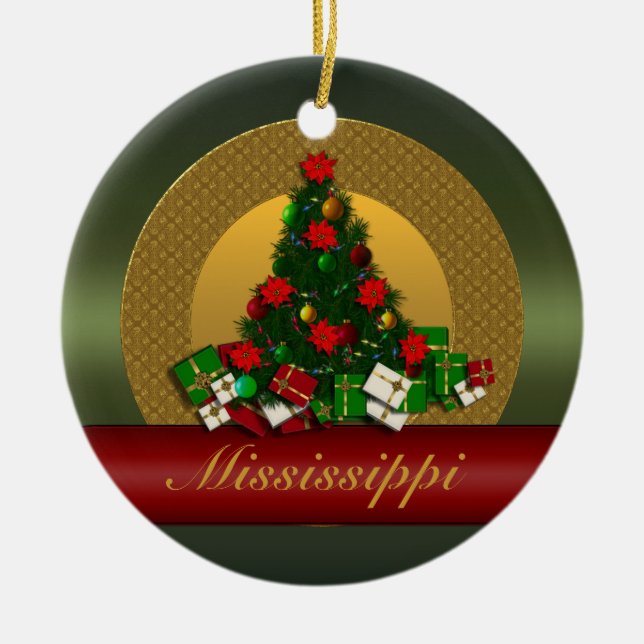Ornamento del árbol de navidad de Mississippi (Frente)
