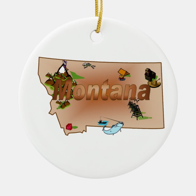 Ornamento del árbol de navidad de Montana (Frente)