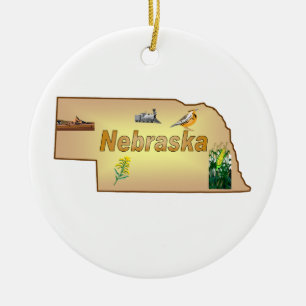 Ornamento del árbol de navidad de Nebraska