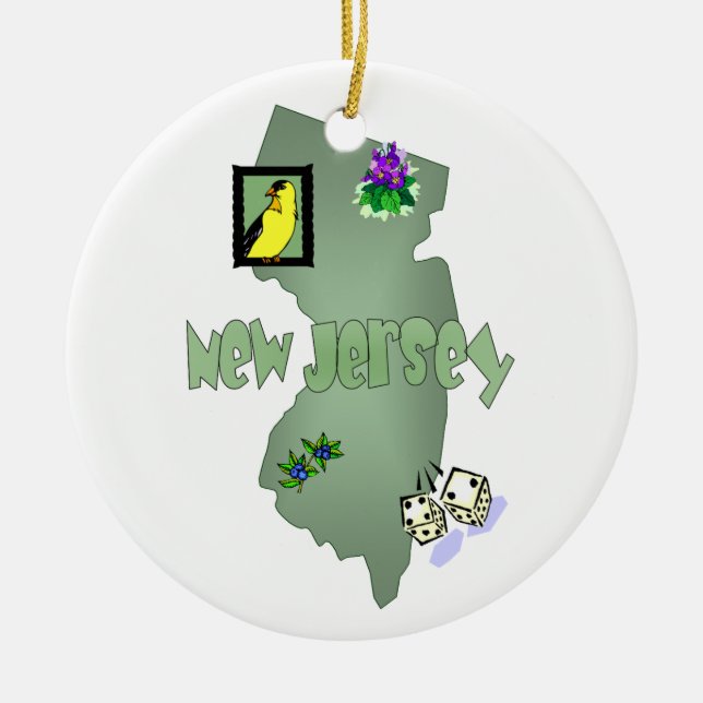 Ornamento del árbol de Navidad de Nueva Jersey (Frente)