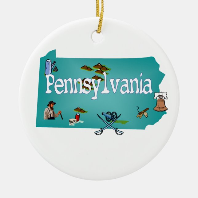 Ornamento del árbol de navidad de Pennsylvania (Frente)