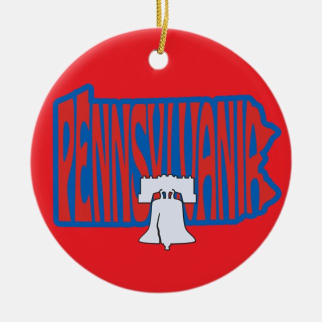 Ornamento del árbol de Navidad de Pennsylvania Lib (Frente)