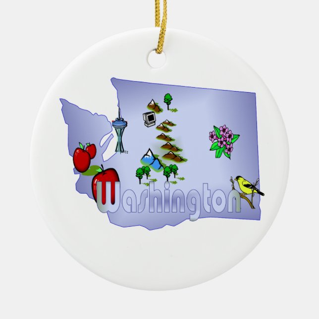 Ornamento del árbol de navidad de Washington (Frente)