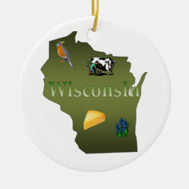 Ornamento del árbol de navidad de Wisconsin