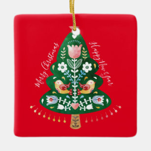 Ornamento del árbol de Navidad del arte folclórico