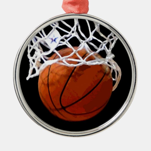 Ornamento del árbol de Navidad del baloncesto (Frente)