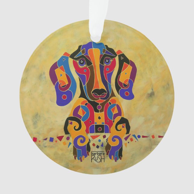 Ornamento del árbol de navidad del Dachshund (Anverso)
