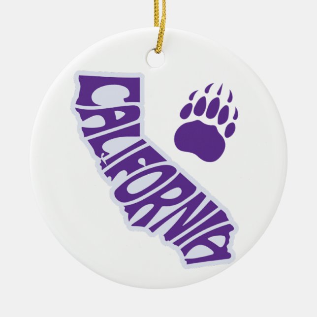 Ornamento del árbol de Navidad del estado de Calif (Frente)