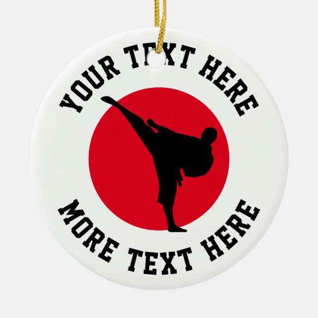 Ornamento del árbol de navidad del karate para los (Frente)