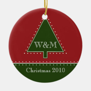 Ornamento del árbol de navidad del monograma