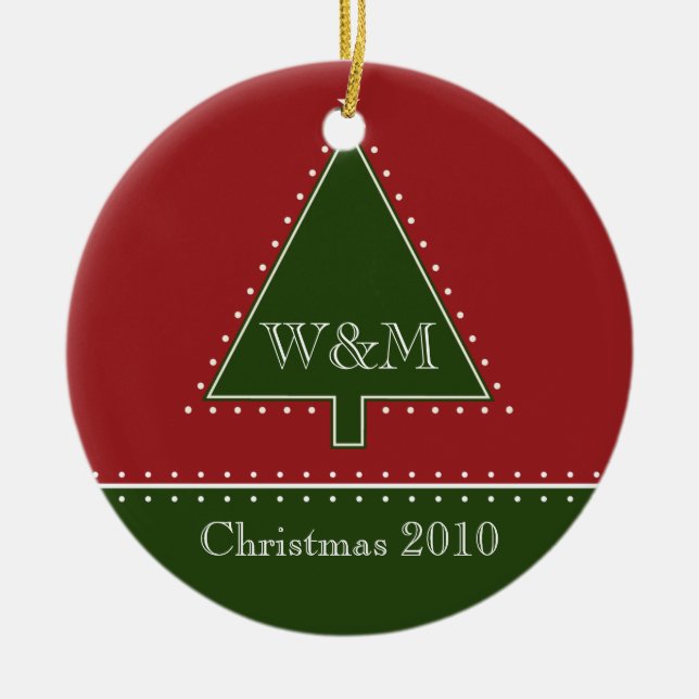Ornamento del árbol de navidad del monograma (Frente)