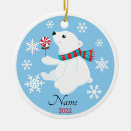 Ornamento del árbol de Navidad del oso polar