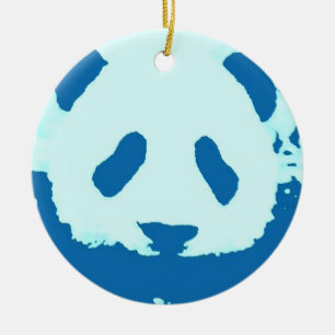 Ornamento del árbol de Navidad del Panda rosa Azul
