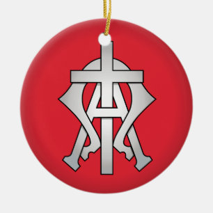 Ornamento del árbol de Navidad del símbolo cristia
