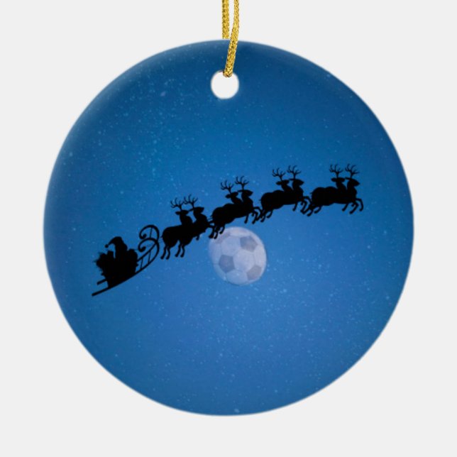 Ornamento del árbol de navidad del tema del fútbol (Frente)