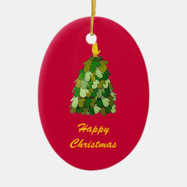Ornamento del árbol de Navidad feliz (Frente)