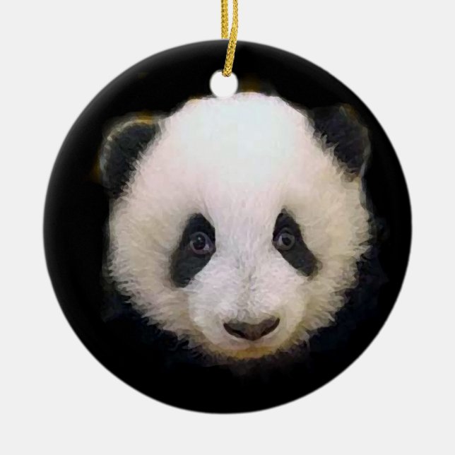Ornamento del árbol de Navidad Panda (Frente)
