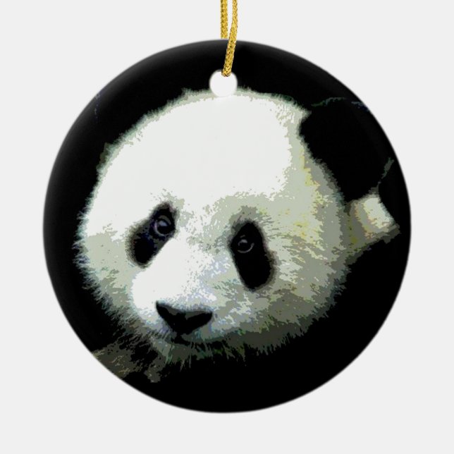 Ornamento del árbol de Navidad Panda (Frente)
