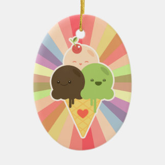 Ornamento del arco iris del helado de Kawaii