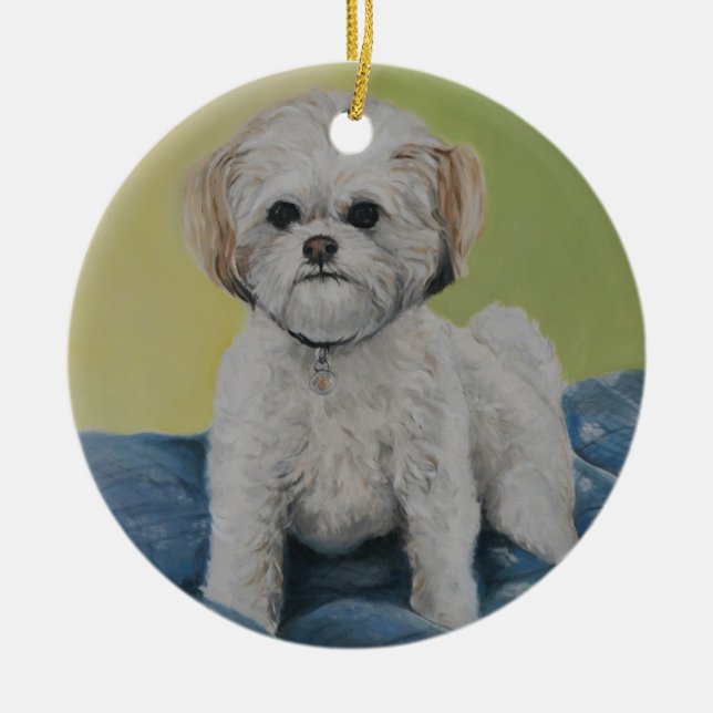 Ornamento del arte de Bailey Bichon/shihtzu (Frente)