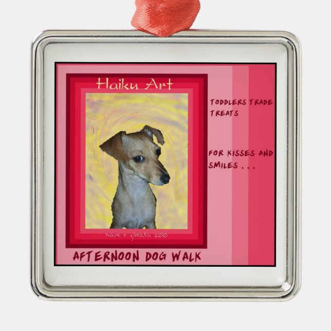 Ornamento del arte del Haiku de Chiweenie (Frente)