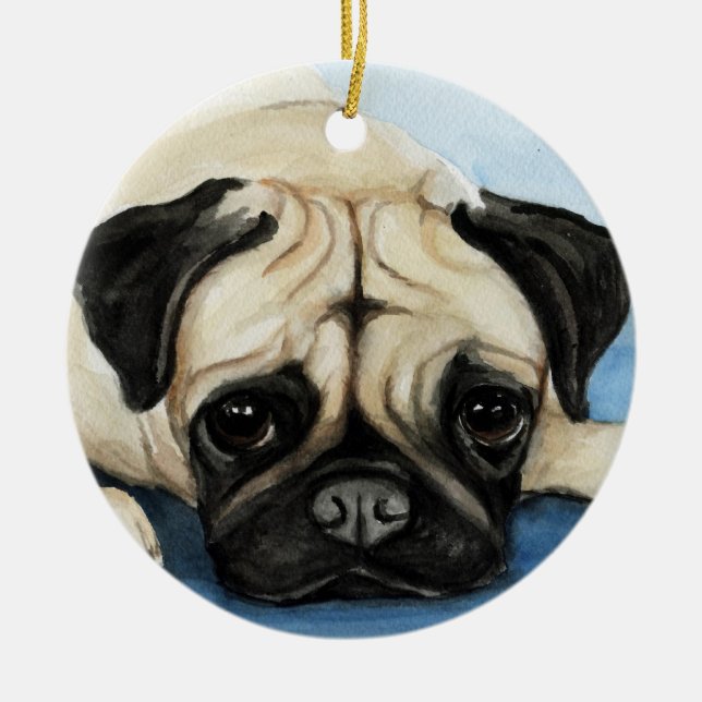 Ornamento del arte del perro del barro amasado (Frente)