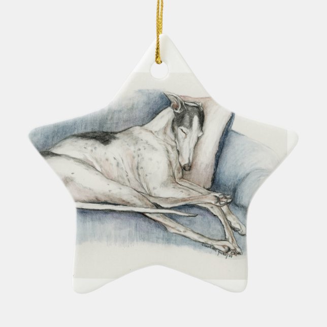 Ornamento del arte del perro del galgo el dormir (Frente)