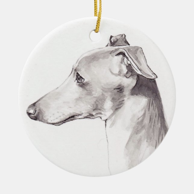 Ornamento del arte del perro del galgo italiano (Frente)