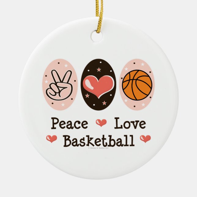 Ornamento del baloncesto del amor de la paz (Frente)
