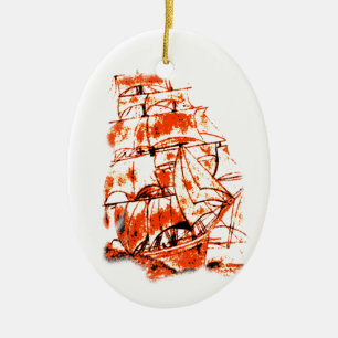 Ornamento del barco de vela