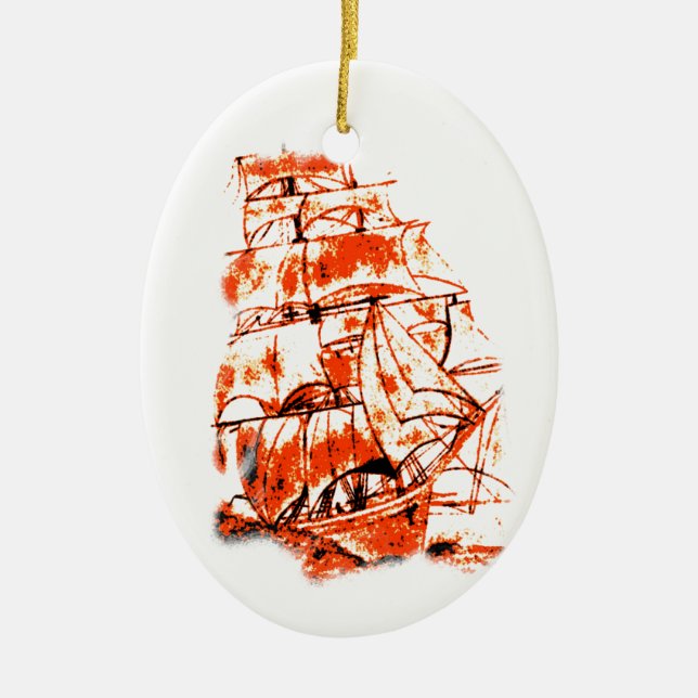 Ornamento del barco de vela (Frente)