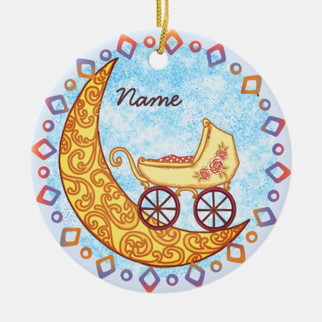 Ornamento del bebé de la luna (Frente)