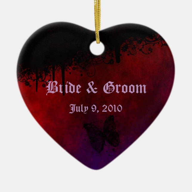 Ornamento del Boda del corazón gótico Keepsake (Frente)