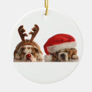 Ornamento del bulldog del navidad