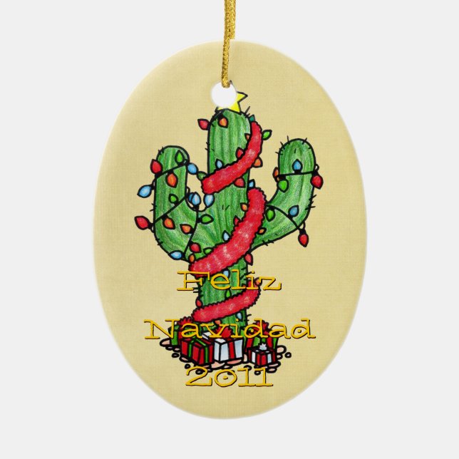 Ornamento del cactus de navidad (Frente)
