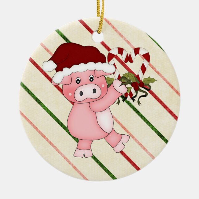 Ornamento del cerdo del navidad (Frente)