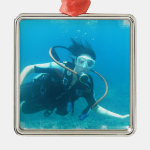 Ornamento del chica del equipo de submarinismo