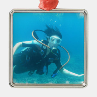 Ornamento del chica del equipo de submarinismo