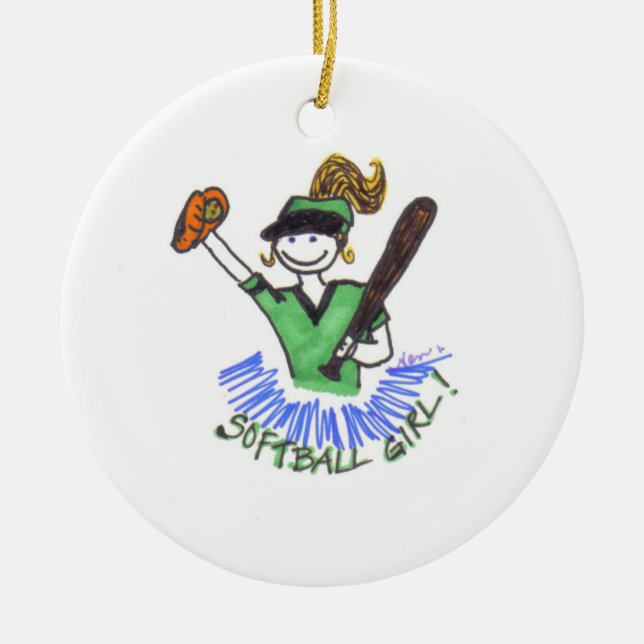 Ornamento del chica del softball (Frente)